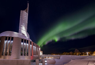 Northern Lights Church print