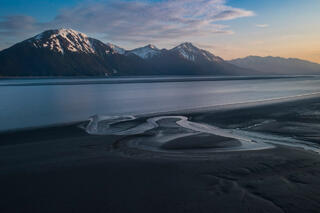 Alaska, Turnagain Arm, aerial, summer, summer solstice