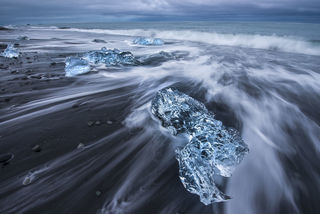 Black Sand and Ice print