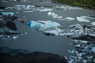 Helo over Ice and Lake