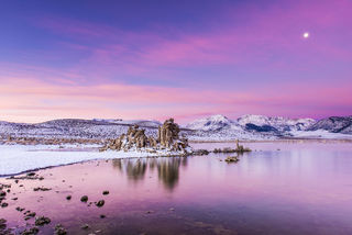 Moon over Mono Lake print