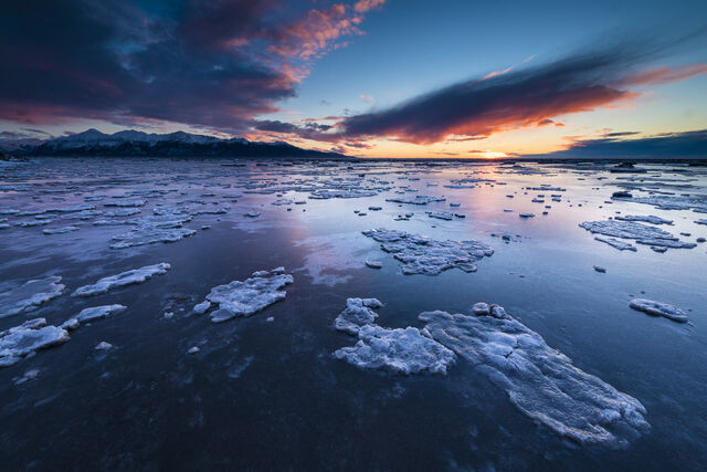 Icy Coastal Sunset print