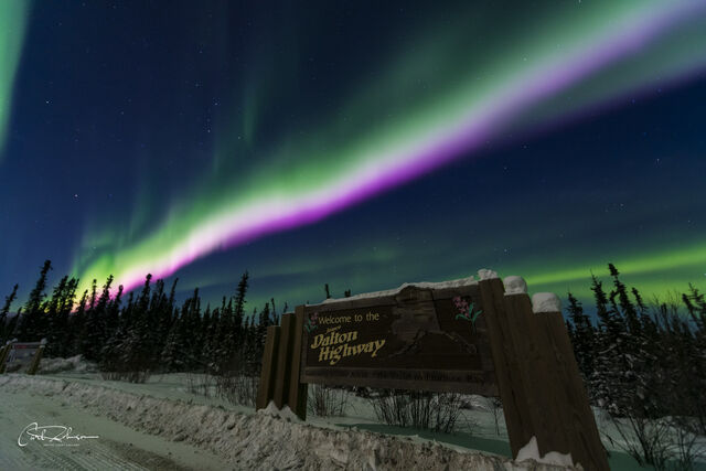 Pink Line Aurora print
