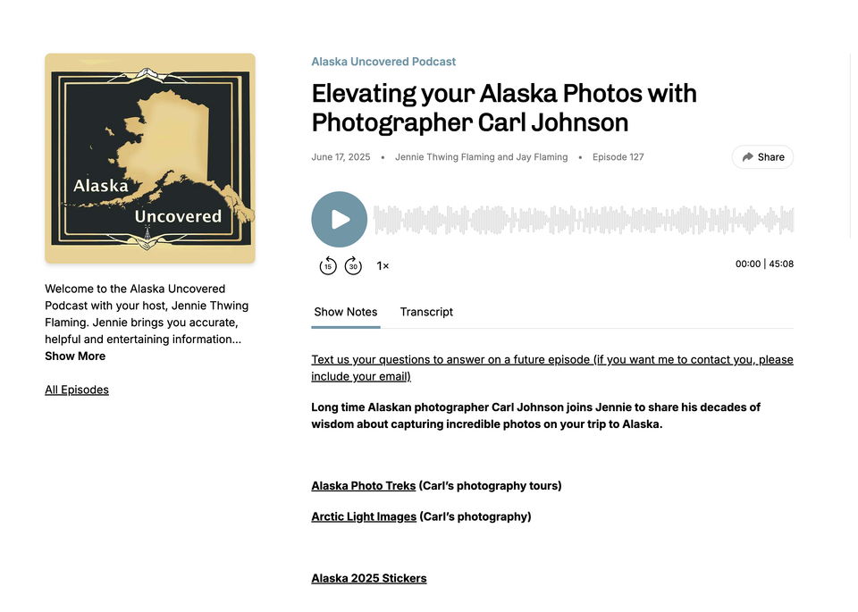 Appearance on Alaska Uncovered Podcast