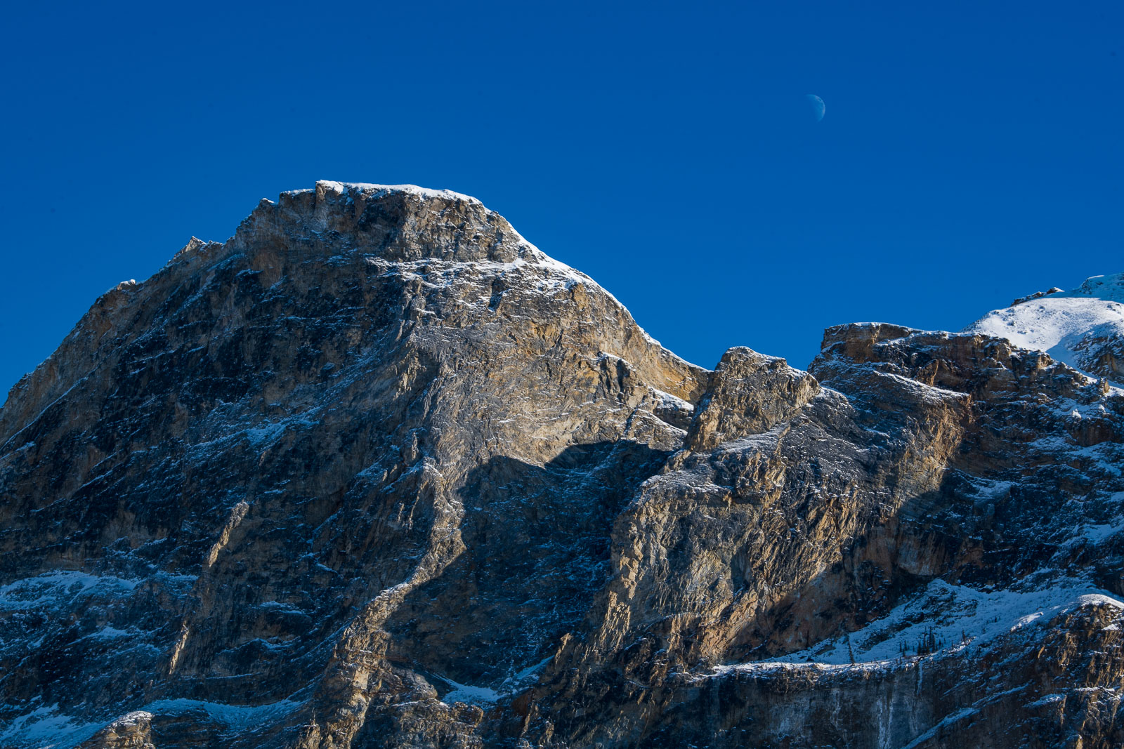 The moono floats over a section of Mt. Sukakpak in the Brooks Range of Alaska.