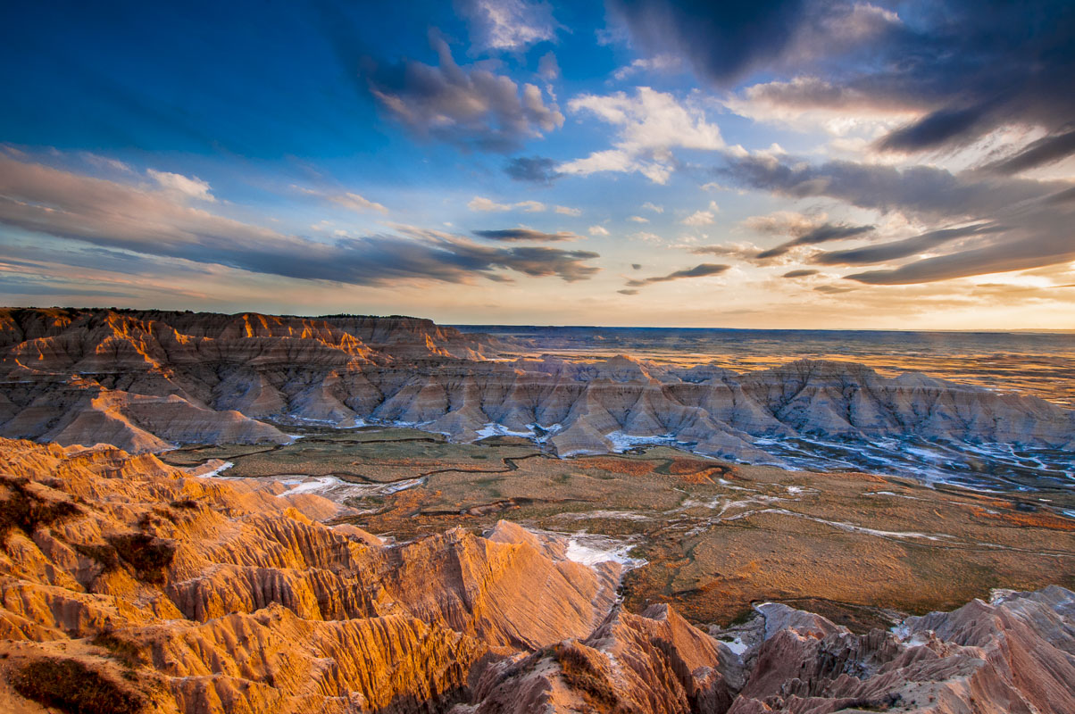 View to the southwest from Sheep Mountain Table in the Stronghold Unit, Badlands National Park, South Dakota.