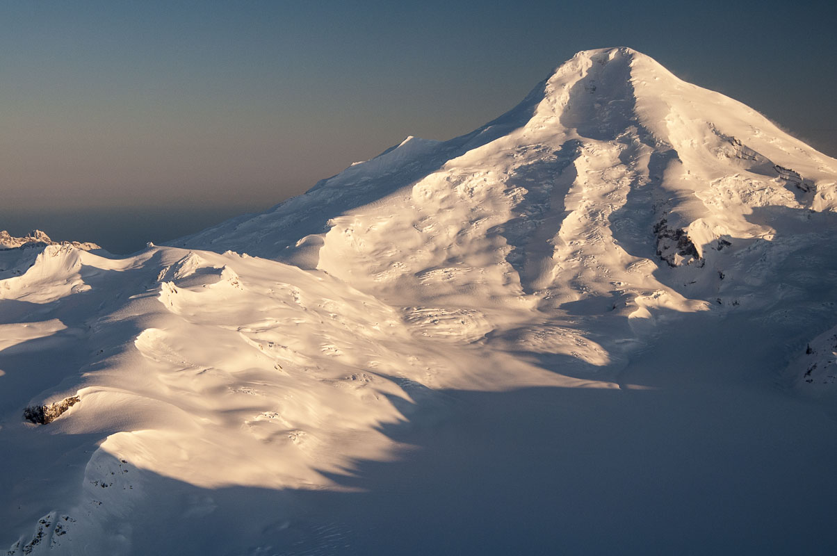 Aerial view of Mt. Iliamna in Lake Clark National Park & Preserve. Mt. Iliamna is an active stratovolcano in the Aleutian Range...