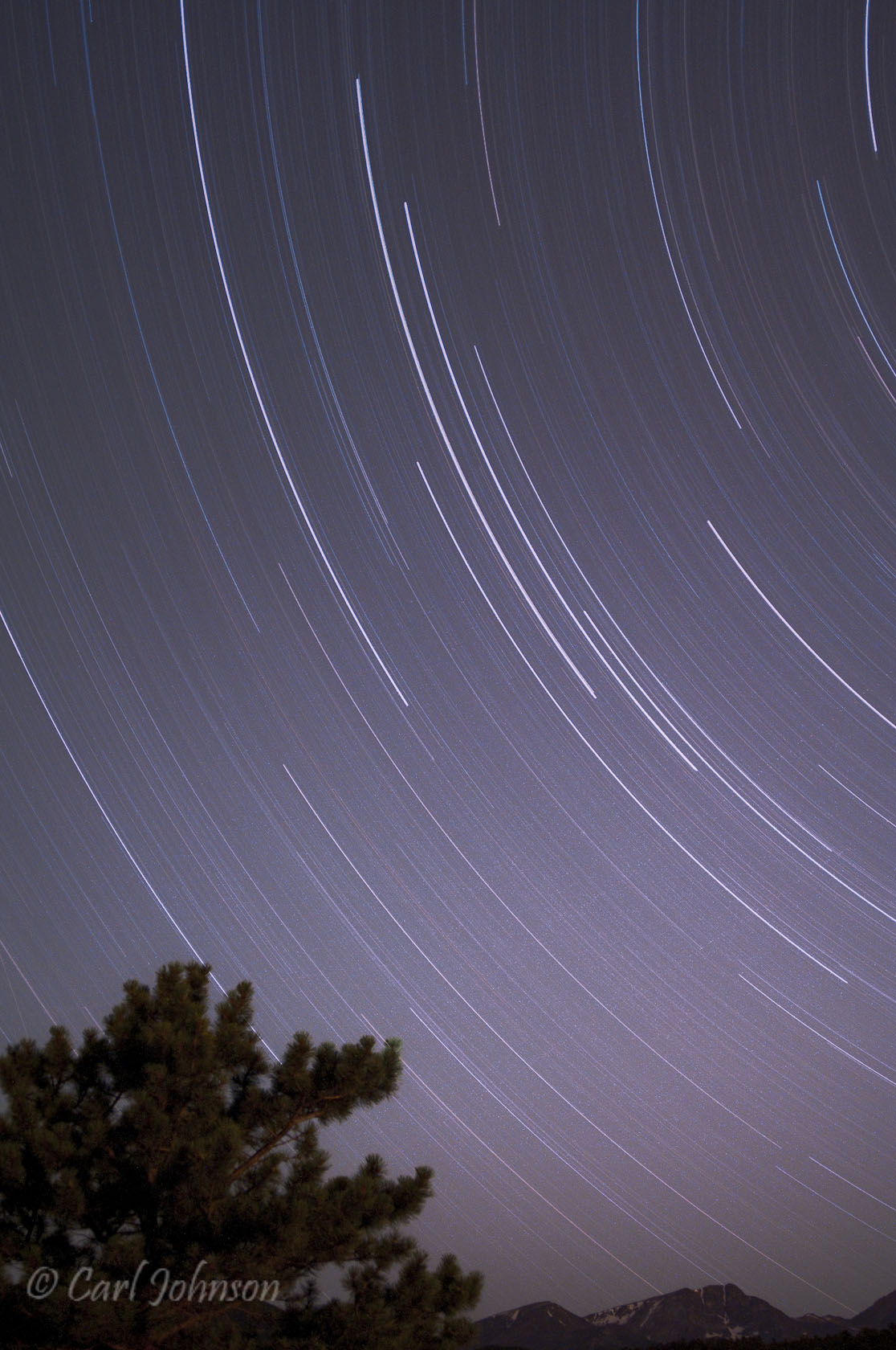 Single frame digital star trails, Rocky Mountain National Park