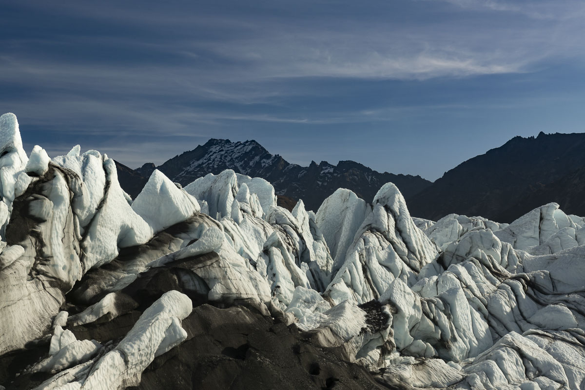 While studying the shape of the Ice Fall at Matanuska Glacier, I noticed from my perspective that the countours of the ice seemed...
