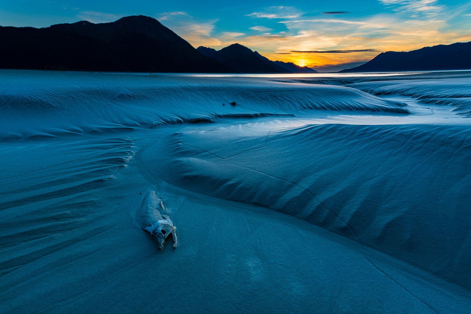 I was out photographing at a favorite location along the Turnagain Arm. As the sun was setting, I paused and looked to my left...